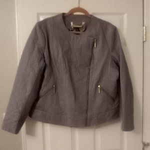 Iman Gray Leather Jacket Motorcycle